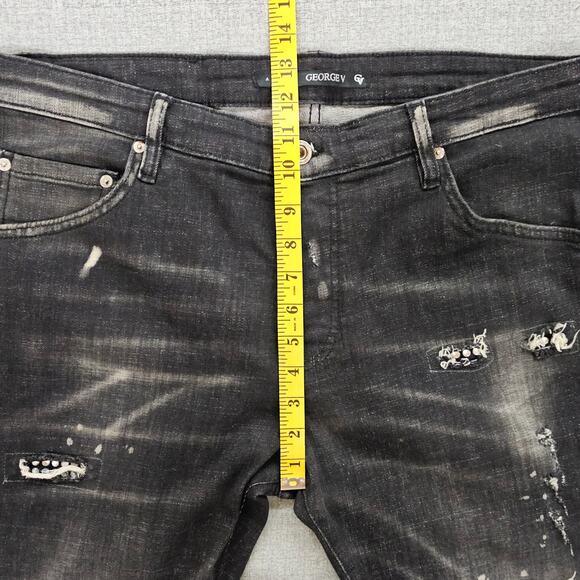 Avenue George V Paris Jeans Mens 36 Black Silver Skater Streetwear Grunge Punk - Picture 16 of 16